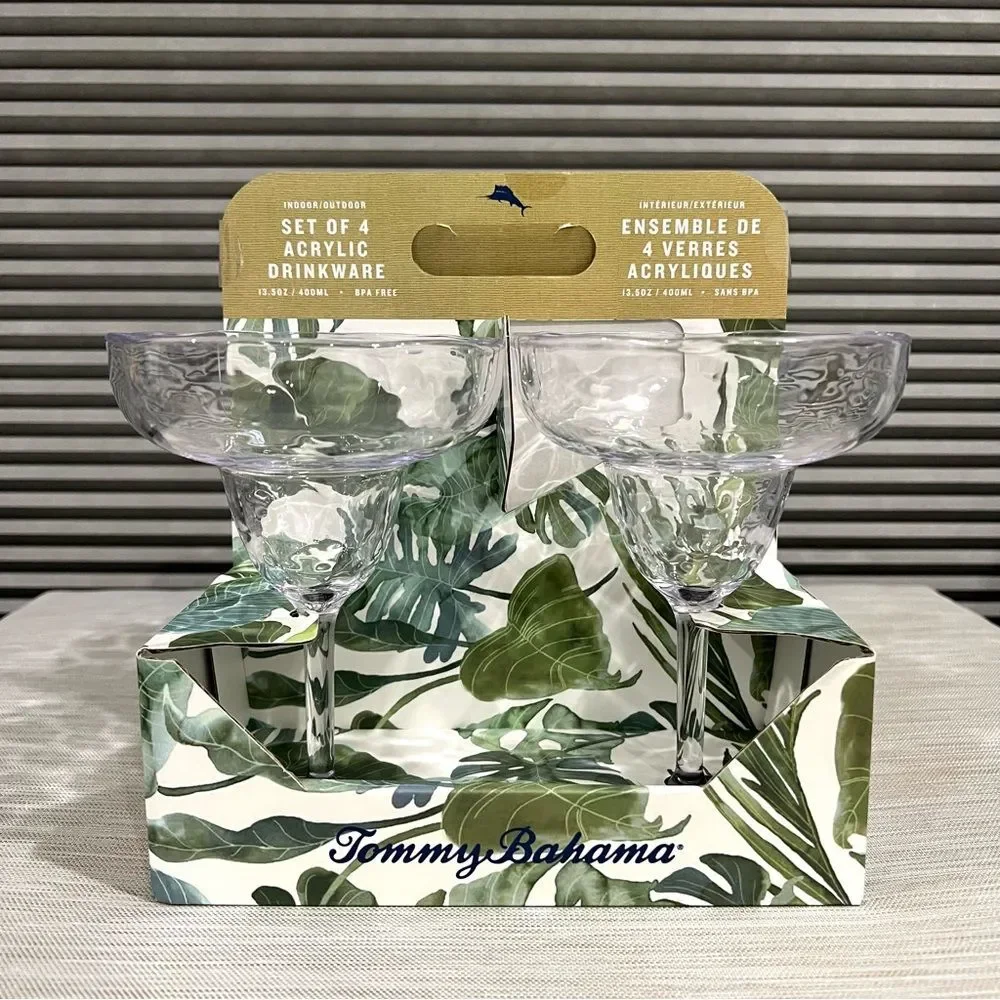 Tommy Bahama Clear Acrylic Drinkware Set